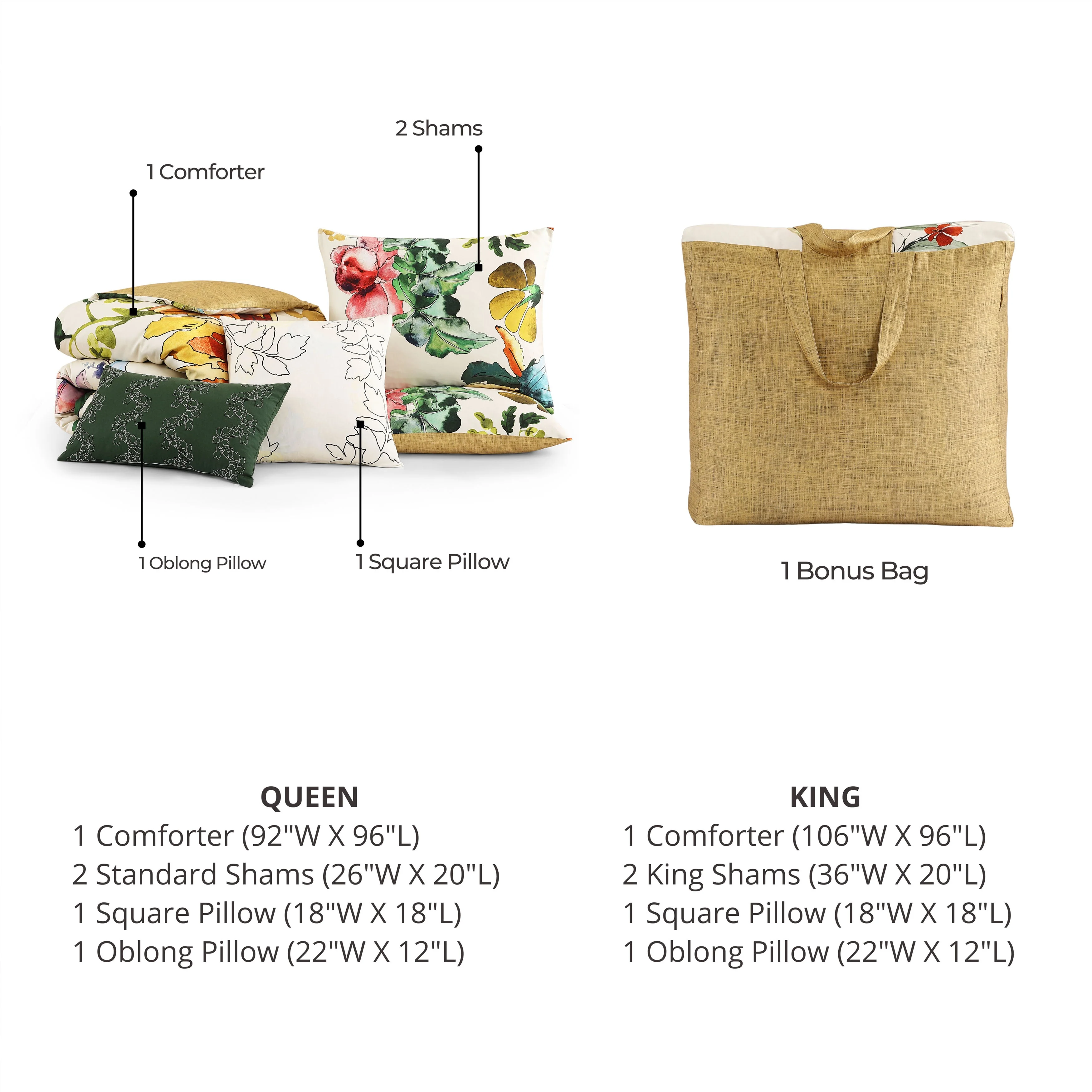 Bebejan Radiance 5 Piece Reversible Comforter Set - Kaedas