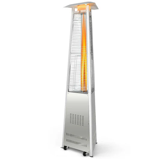 42 000 BTU Stainless Steel Pyramid Patio Heater With Wheels - Kaedas