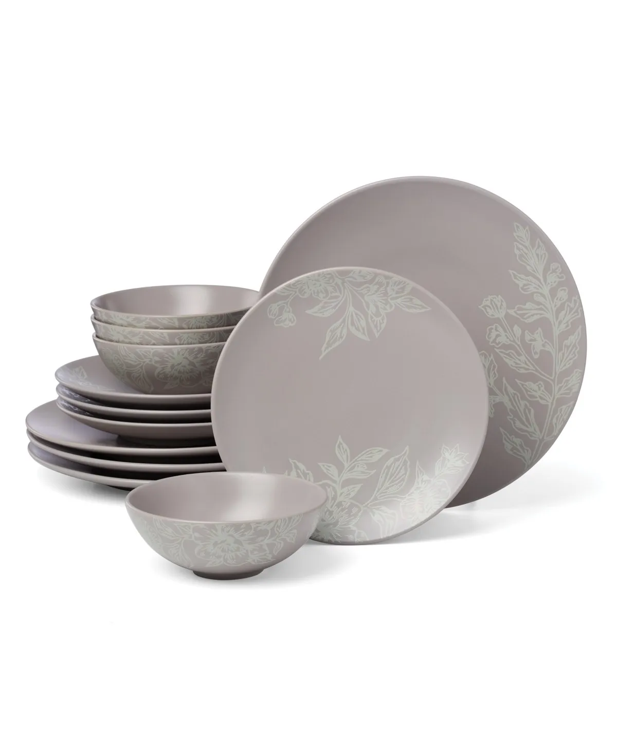 Oneida 12pc Dinnerware Set- Roseto Pumice (See Description) - Kaedas