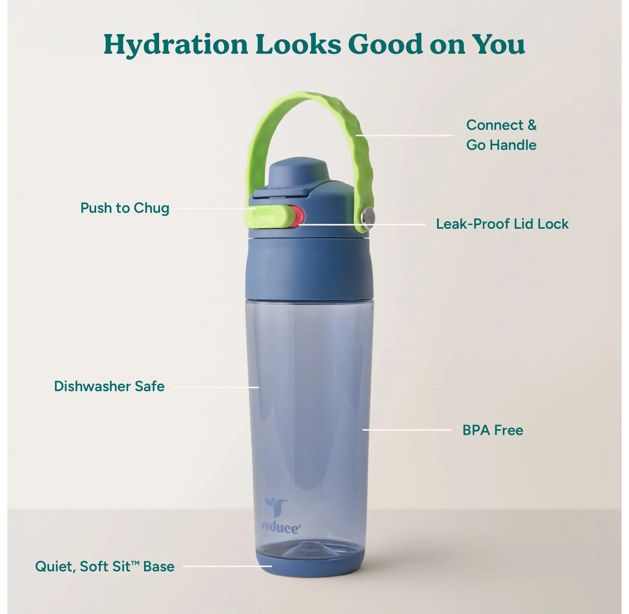 24oz Aura Tritan Water Bottle - Iron Blue/Yellow - Kaedas