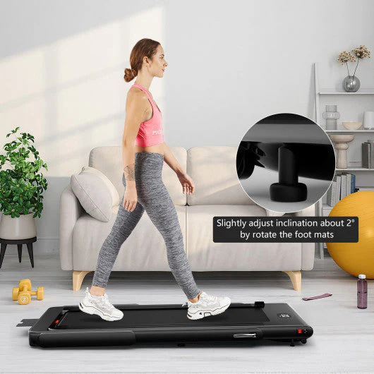 2.25HP 2 in 1 Folding Treadmill With APP Speaker Remote Control-Black - Kaedas