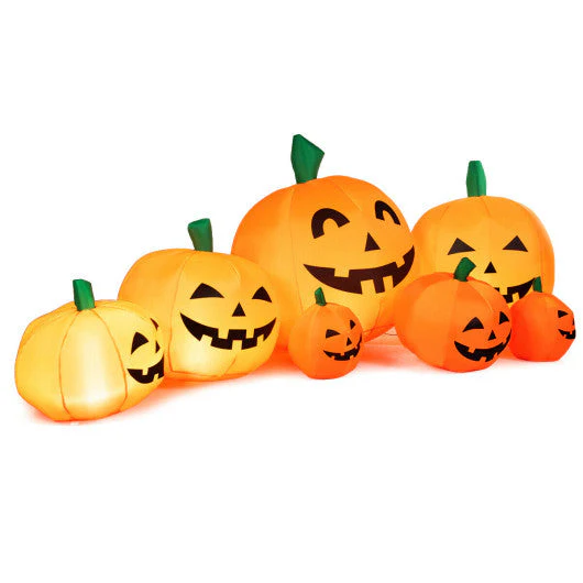 7.5 Feet Halloween Inflatable 7 Pumpkins Patch With LED Lights - Kaedas