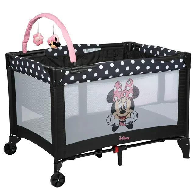 3D Ultra Baby Play Yard with Bassinet and Toy Bar,- PEEKING MINNIE - Kaedas