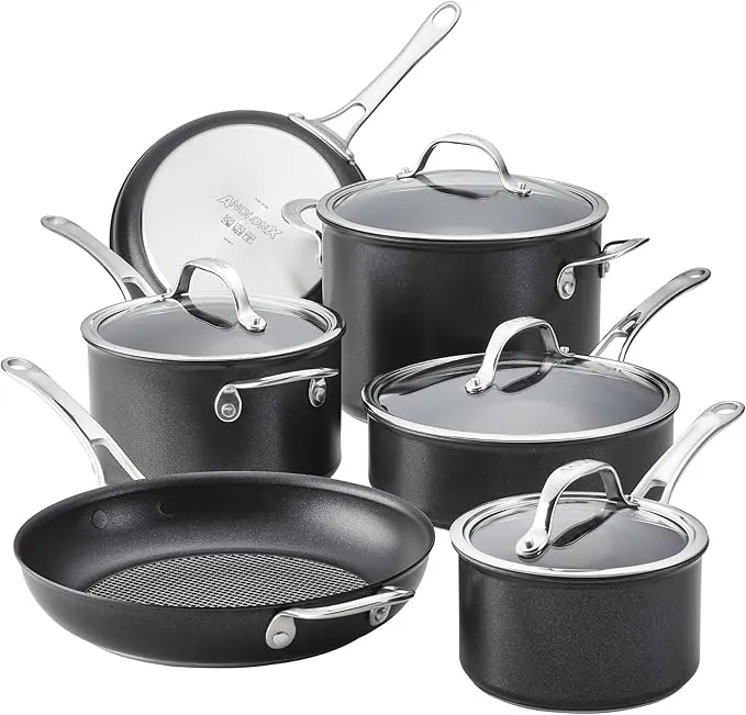 Hybrid Nonstick Cookware Induction / Pots and Pans Set, 10 Piece - Dark Gray - Kaedas