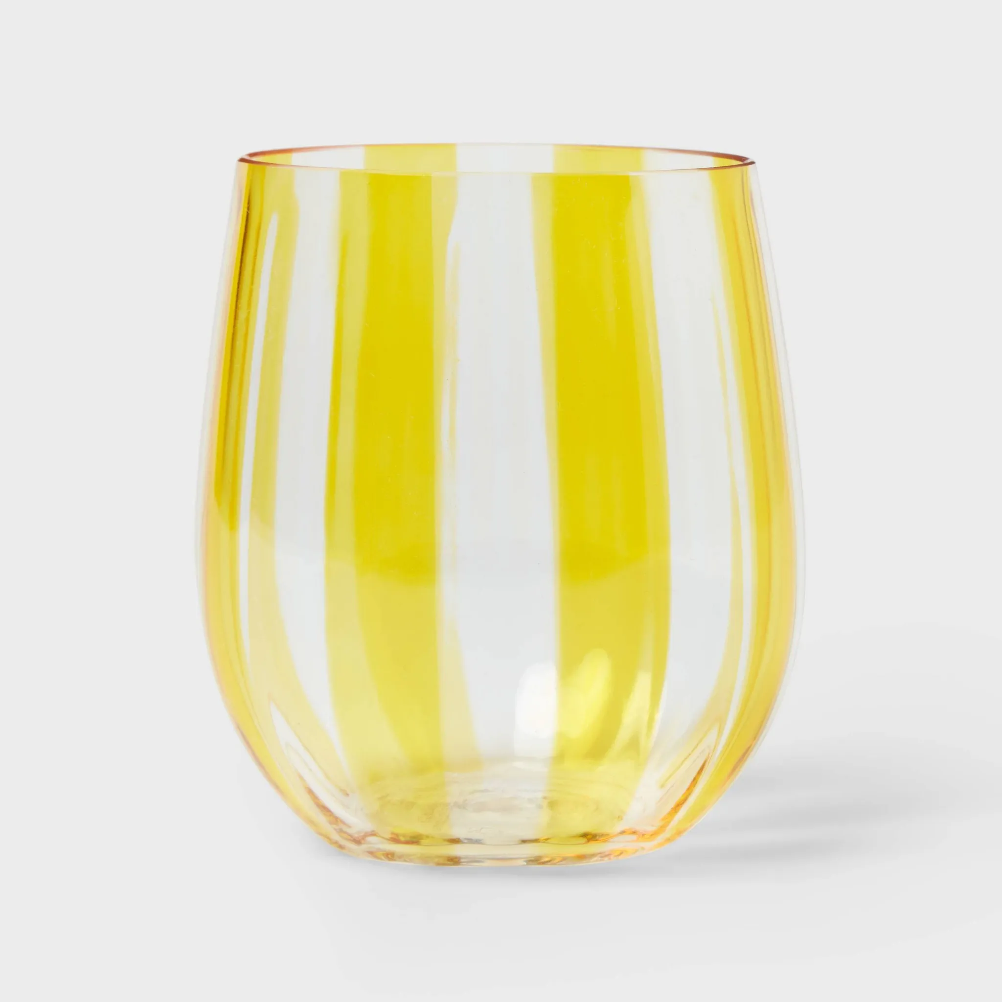 4pk 14 fl oz Striped Stemless Wine Glasses - - Kaedas