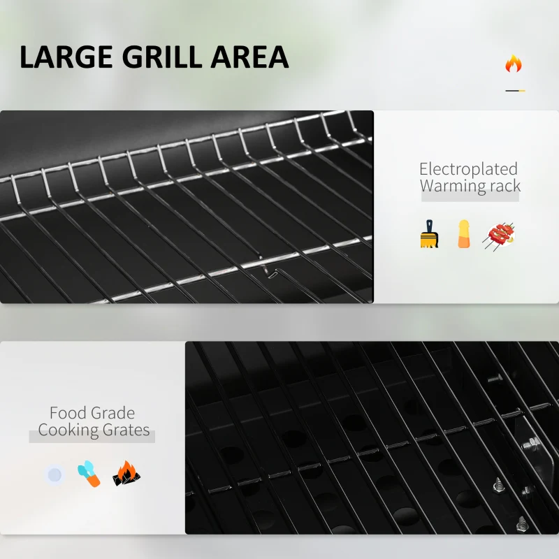 Outsunny Charcoal BBQ Grill and Smoker Combo - Kaedas