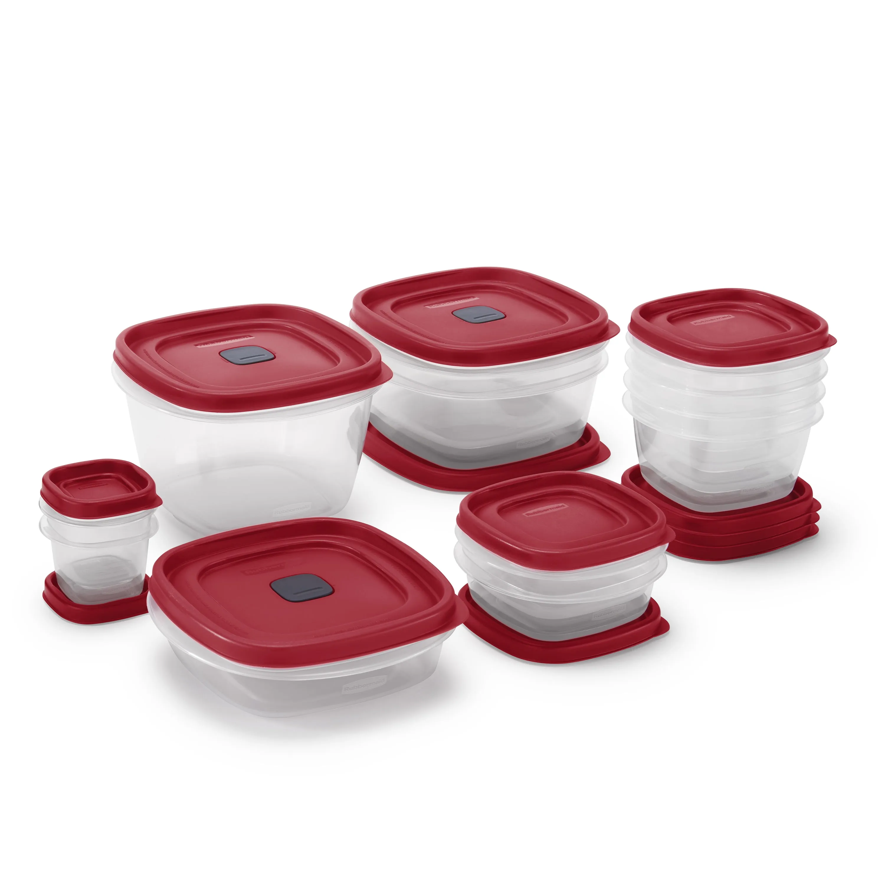 Vented Easy Find Lids Food Storage Containers - 24 Piece Set in Racer Red - Kaedas