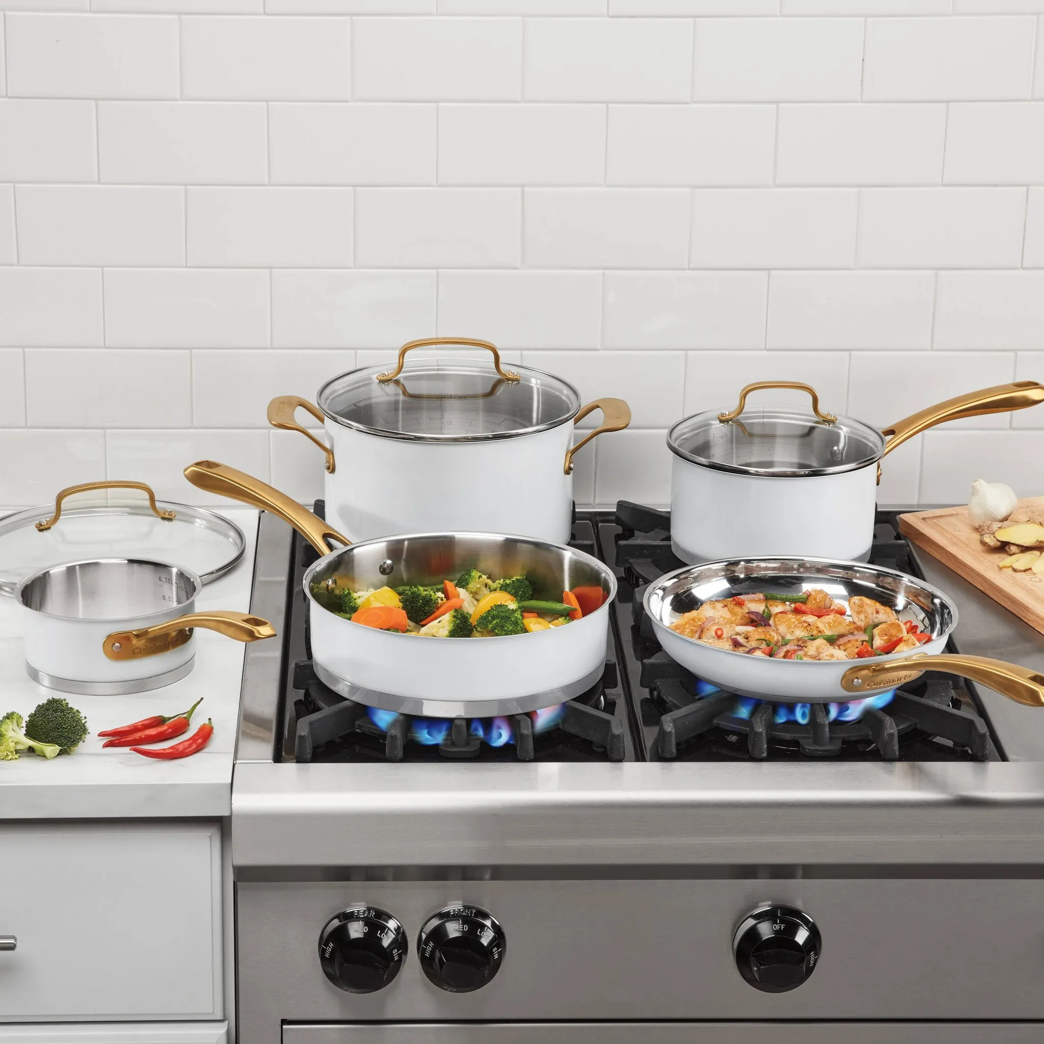 8qt Stainless Steel Stock Pot with Cover - Matte White - Kaedas