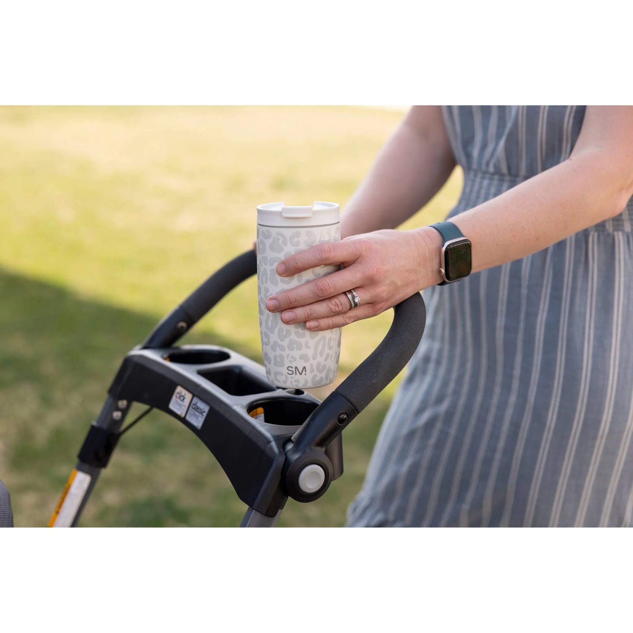 16oz Voyager Leopard Travel Mug Cream - Kaedas