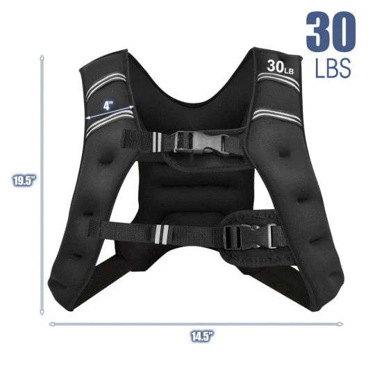 30LBS Workout Weighted Vest With Mesh Bag Adjustable Buckle-30 Lbs - Kaedas