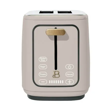 Beautiful 2 Slice Toaster with Touch-Activated Display Porcini Taupe by Drew Barrymore - Kaedas