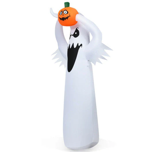 6 Feet Halloween Inflatable Blow Up Ghost With Pumpkin and LED Lights - Kaedas