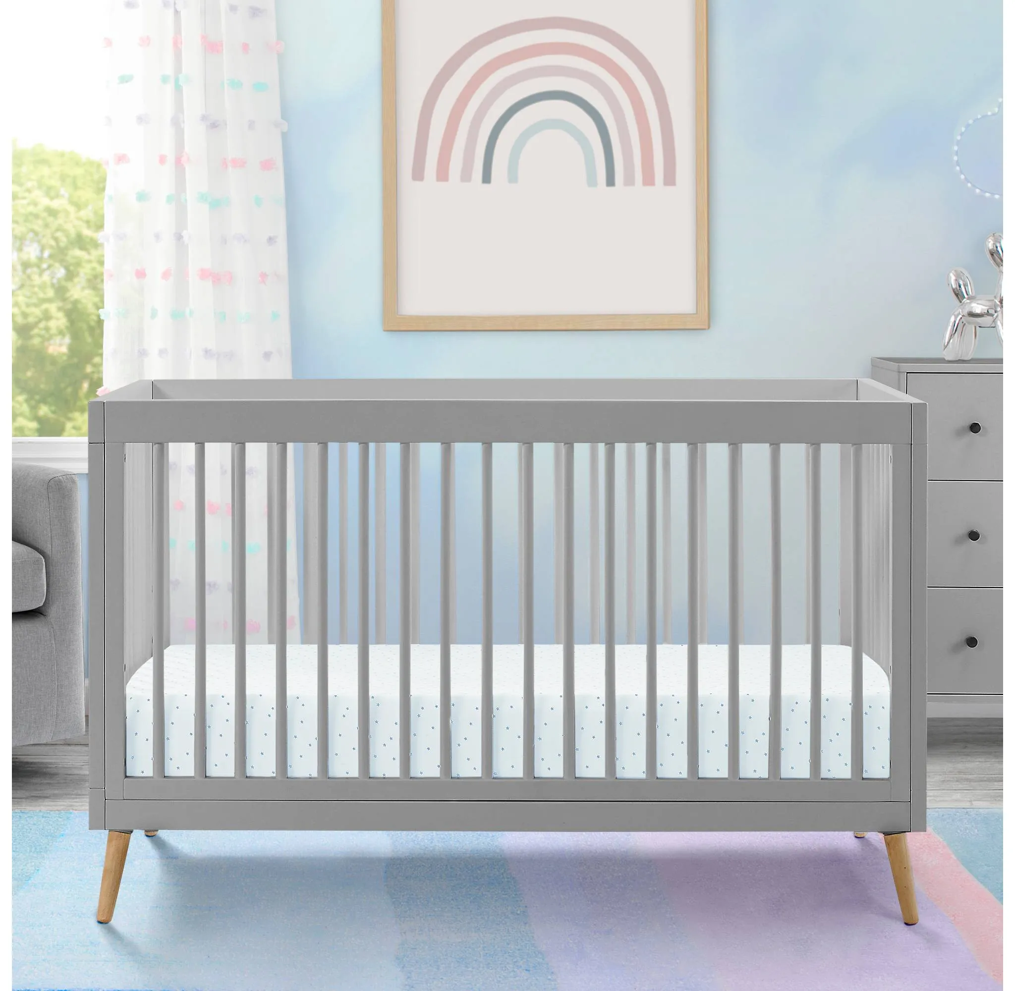 Jordan 4-in-1 Convertible Crib - Gray - Kaedas