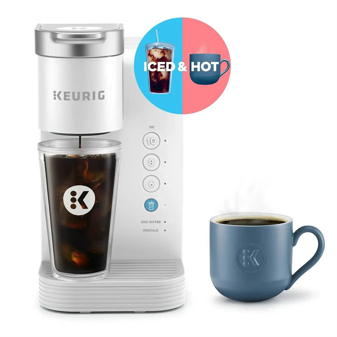 K-Iced Essentials Iced and Hot Single-Serve K-Cup Pod Coffee Maker - White (See Description) - Kaedas