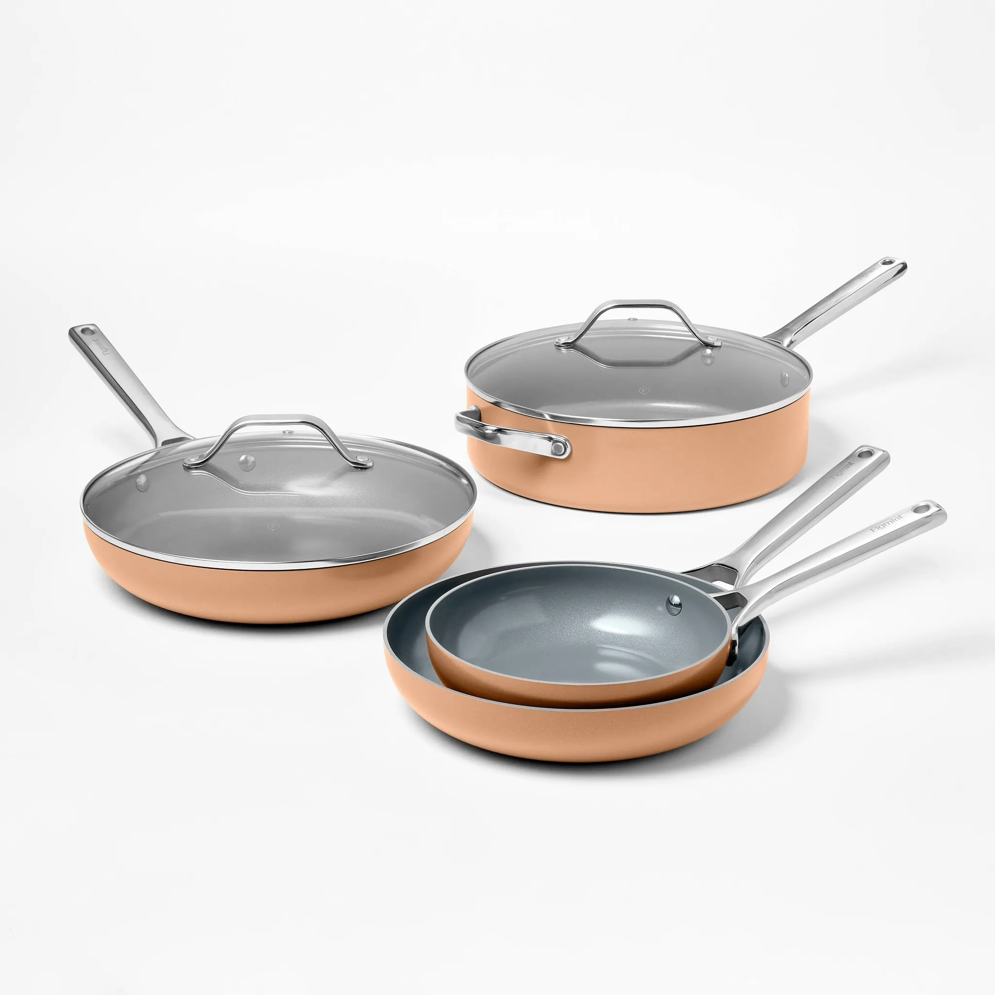 12-Piece Nonstick Ceramic Cookware Set - Terracotta Orange - Kaedas