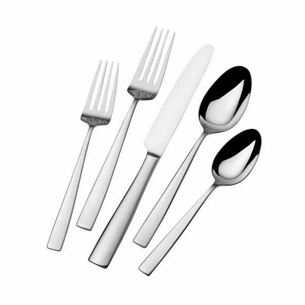 Lifetime Brands Mikasa Everett 101-piece 18/10 Stainless Steel Flatware Set Service for 12 - Kaedas