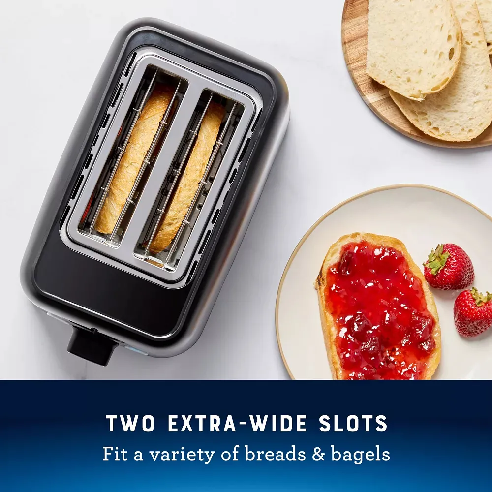 2-Slice Toaster with Extra-Wide Slots Black - Kaedas