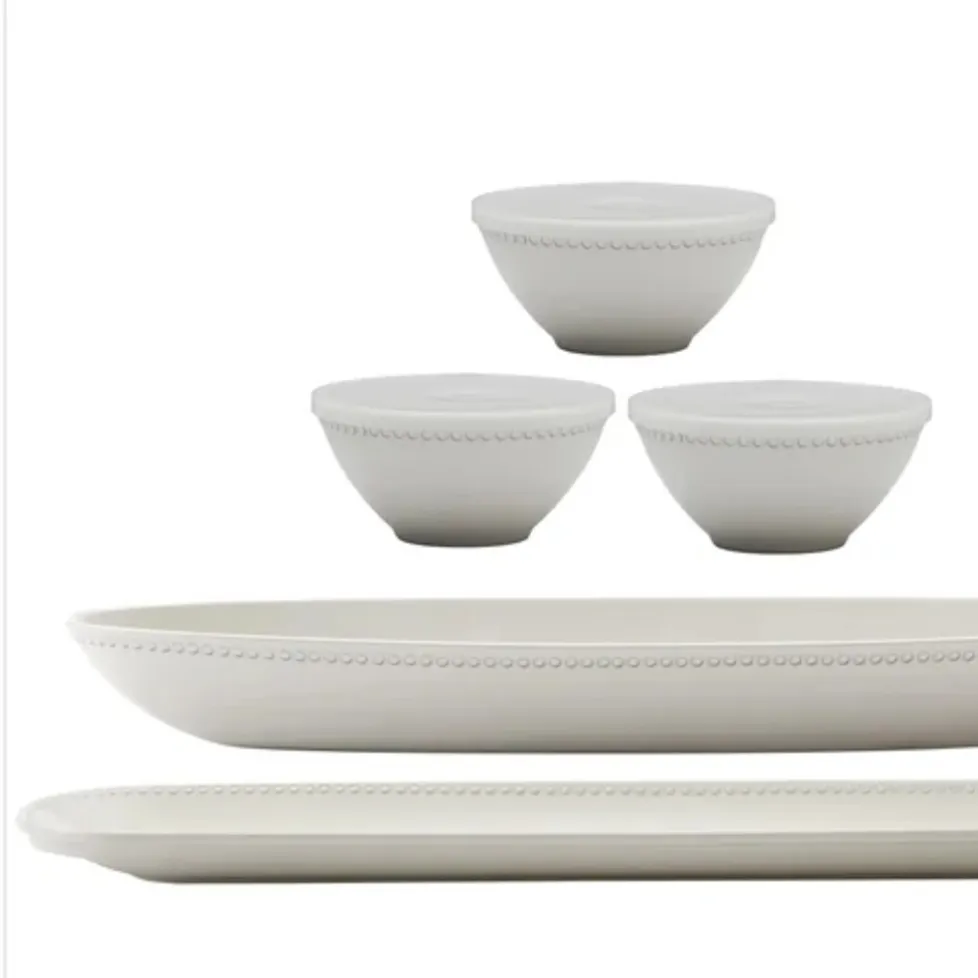 Pandex 5-piece Beaded Melamine Serveware Set - Kaedas