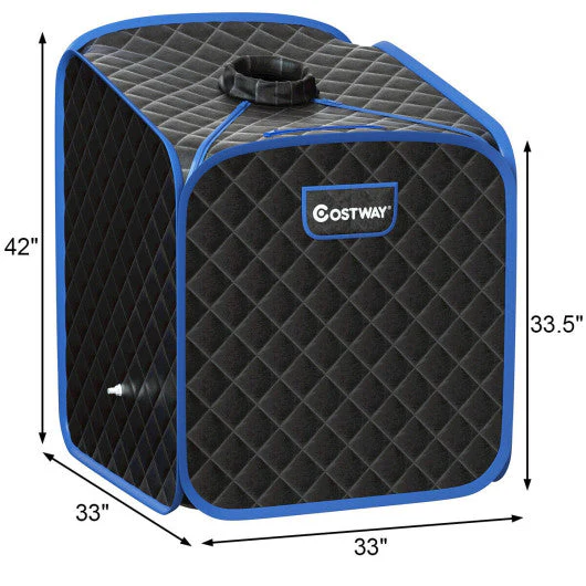 2L Portable Folding Steam Sauna Spa-Black - Kaedas