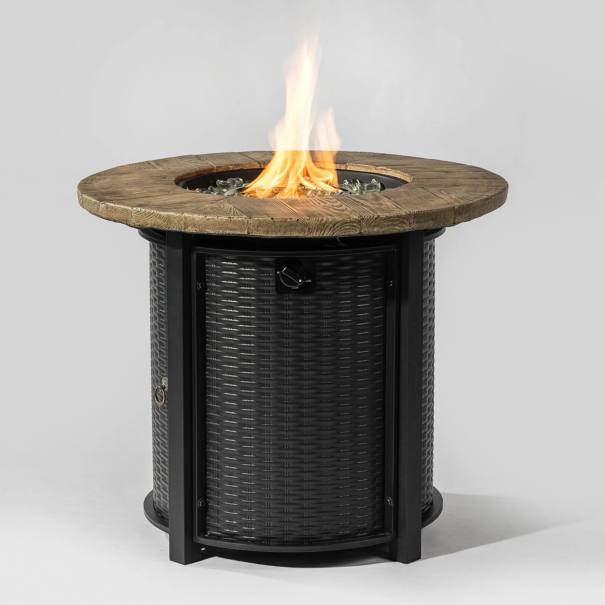 Propane Gas Fire Pit Table, 50000 Btu Round Steel Fire Pit - Kaedas