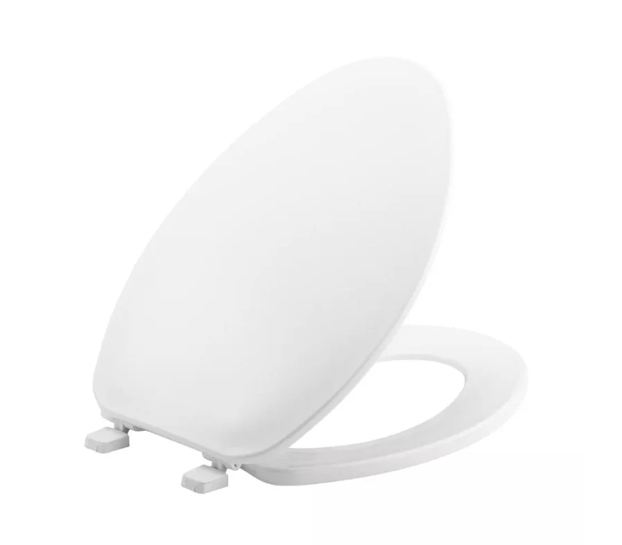 Elongated Plastic Closed Front Toilet Seat - White - Kaedas