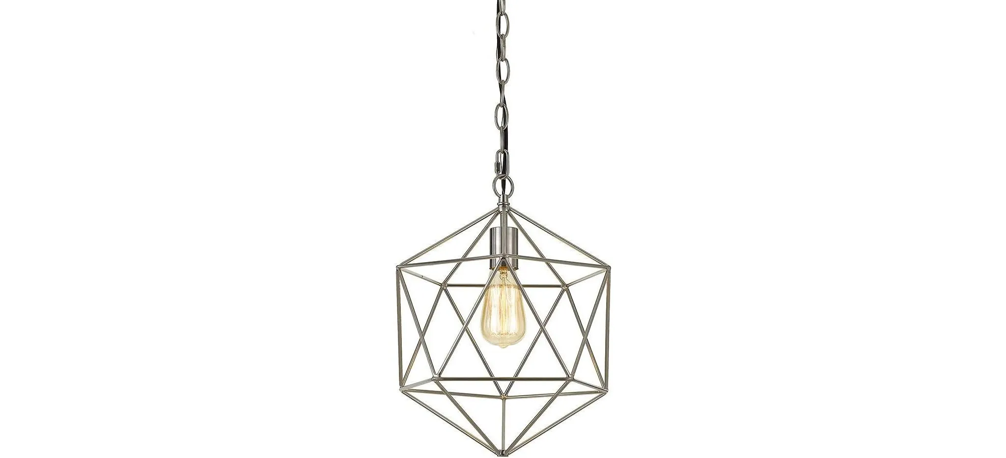 Bellini One-Light Chandelier in Brushed Nickel - Kaedas