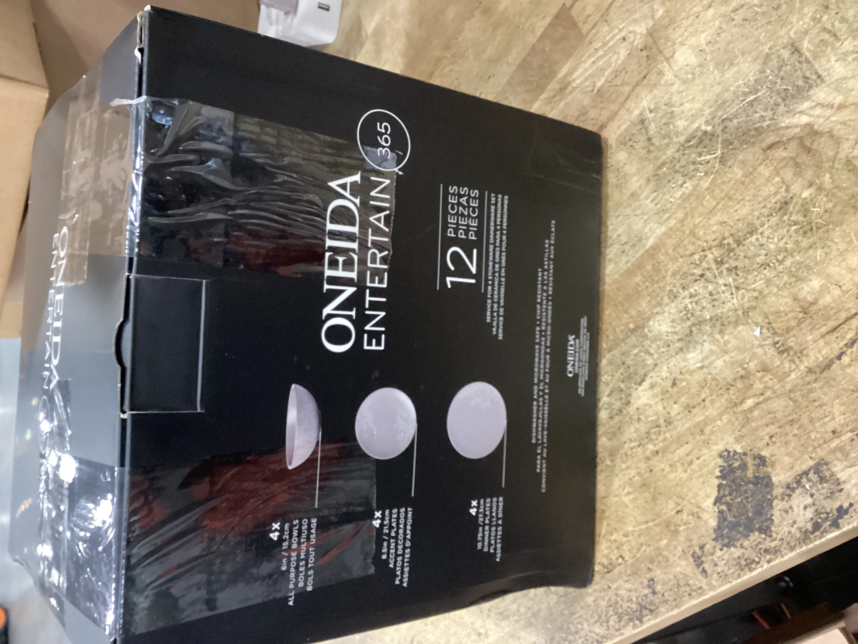 Oneida 12pc Dinnerware Set- Roseto Pumice (See Description) - Kaedas