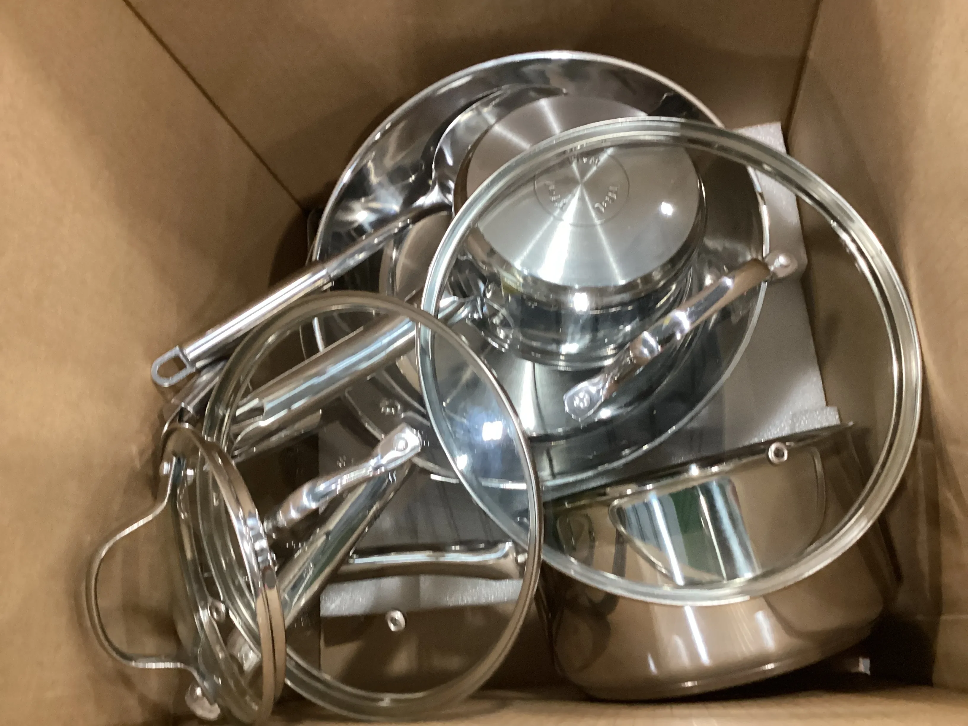 T-fal 14pc Expert Stainless Steel Cookware Set Silver (See - Kaedas