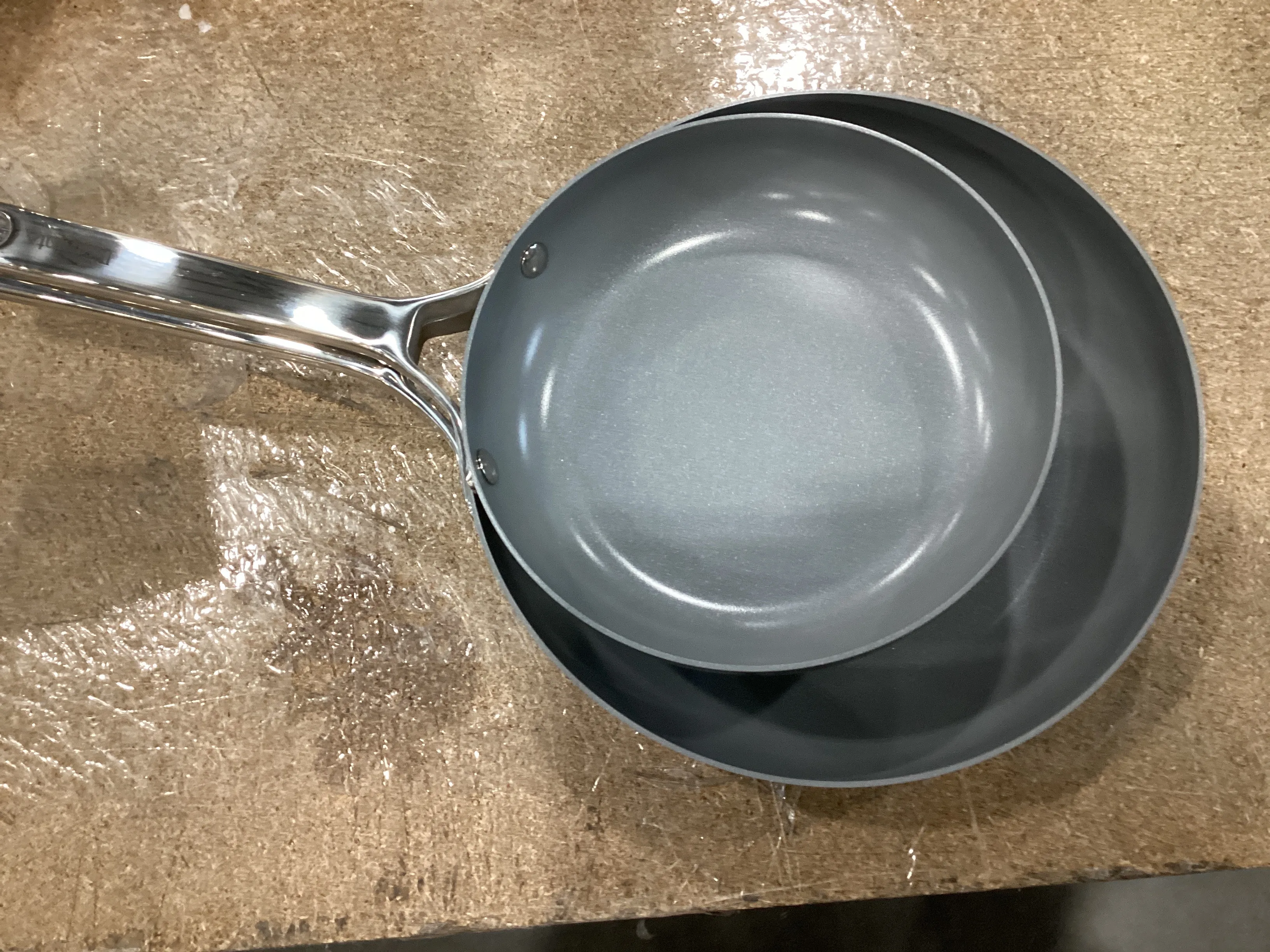 2pc Stainless Steel Ceramic Coated Nonstick Fry pan Set Dark Gray (See Description) - Kaedas