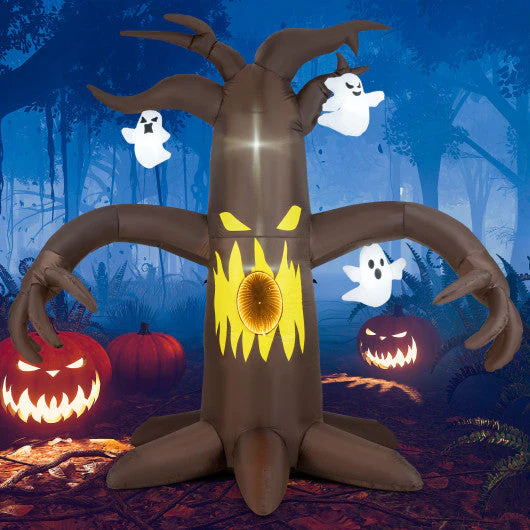 7.8 Feet Halloween Inflatables Scary Dead Tree Halloween Decoration With Ghost - Kaedas
