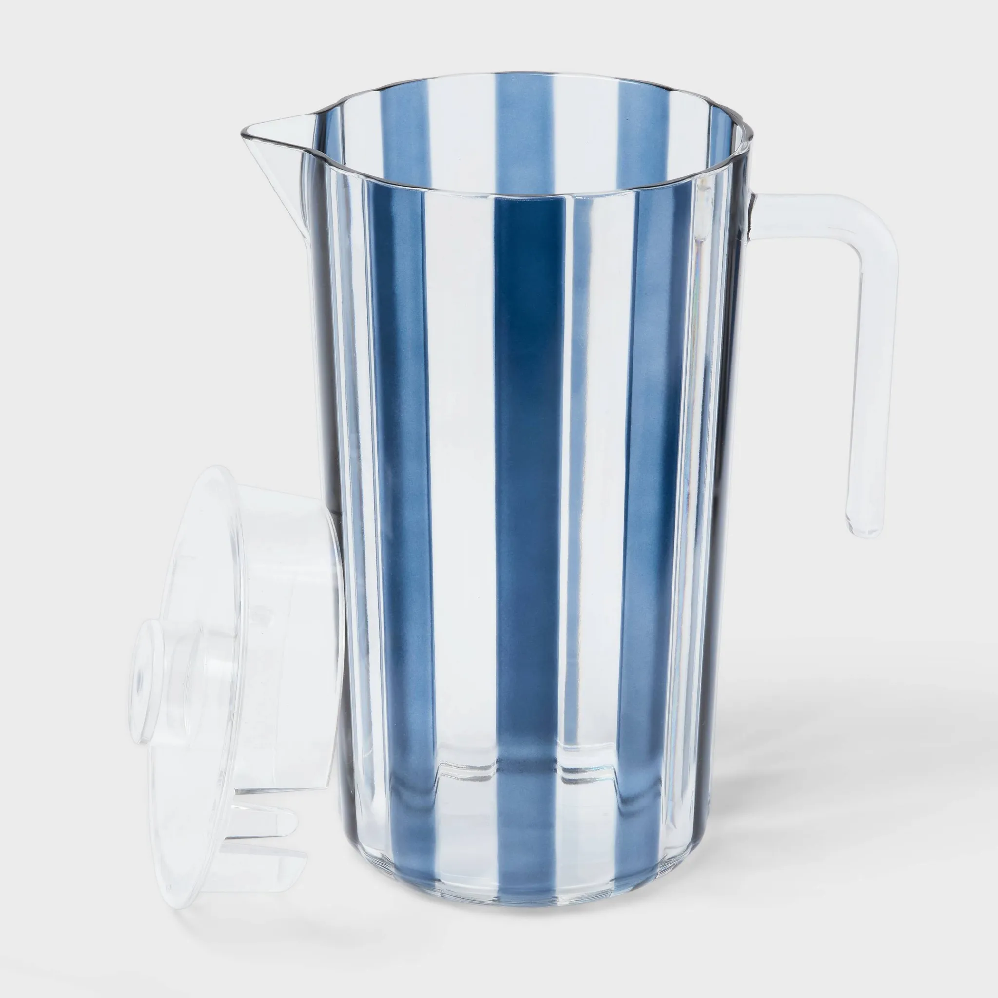 70 fl oz Striped Beverage Picher Navy Blue - ™ - Kaedas