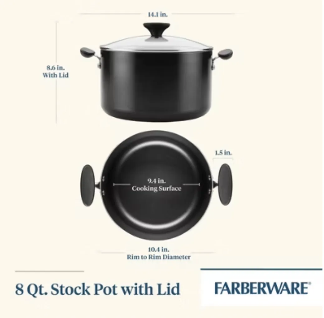 Reliance 8qt Nonstick Stock Pot: Dishwasher-Safe, Tempered Glass Lid, Electric  (See Description) - Kaedas