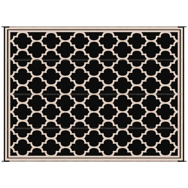 Outsunny 9' x 12' Modern Outdoor Rug, Plastic, Reversible and Folding Rug - Kaedas