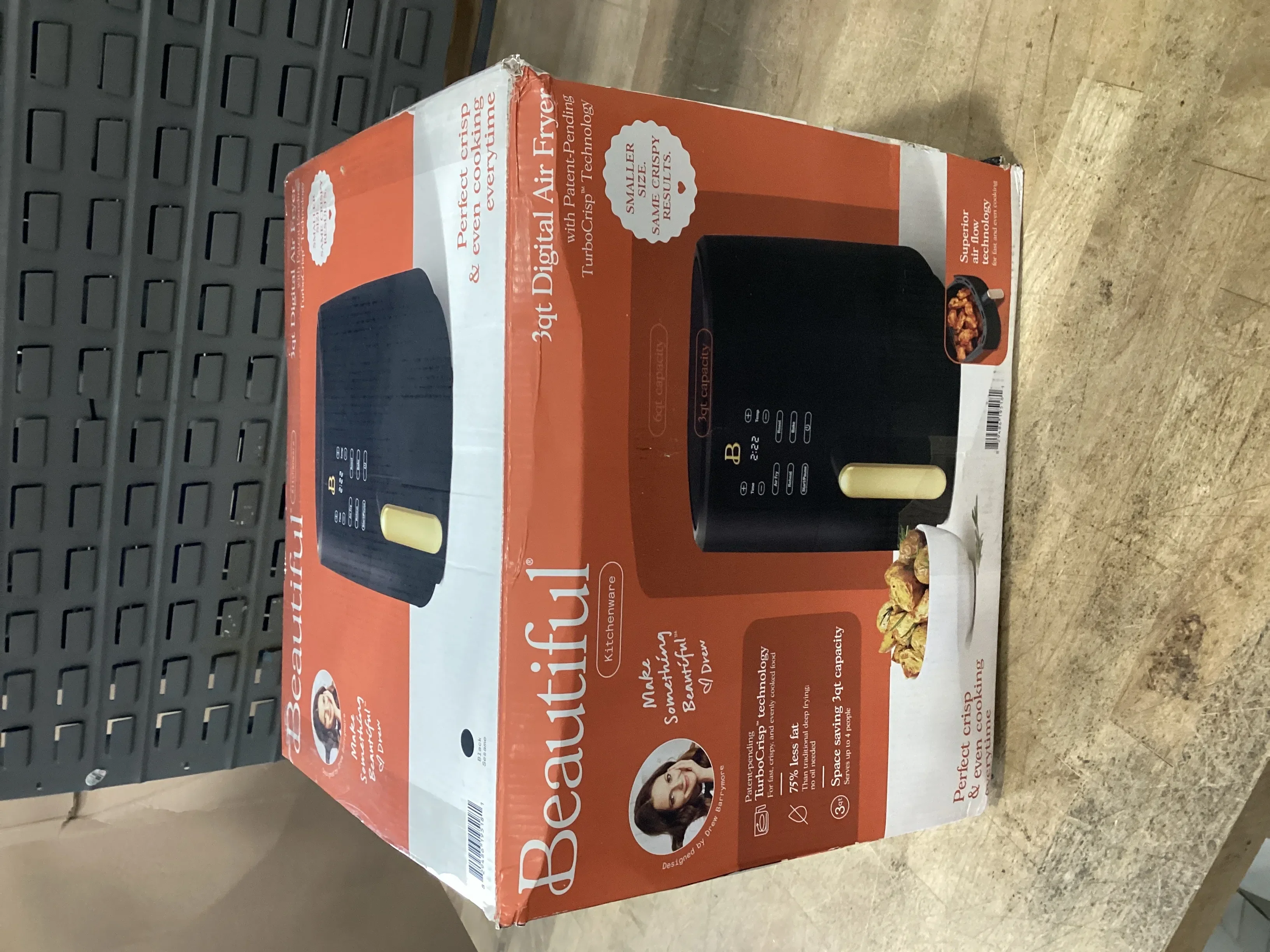 3 Qt Air Fryer With TurboCrisp Technology - Black Sesame by Drew Barrymore - Kaedas