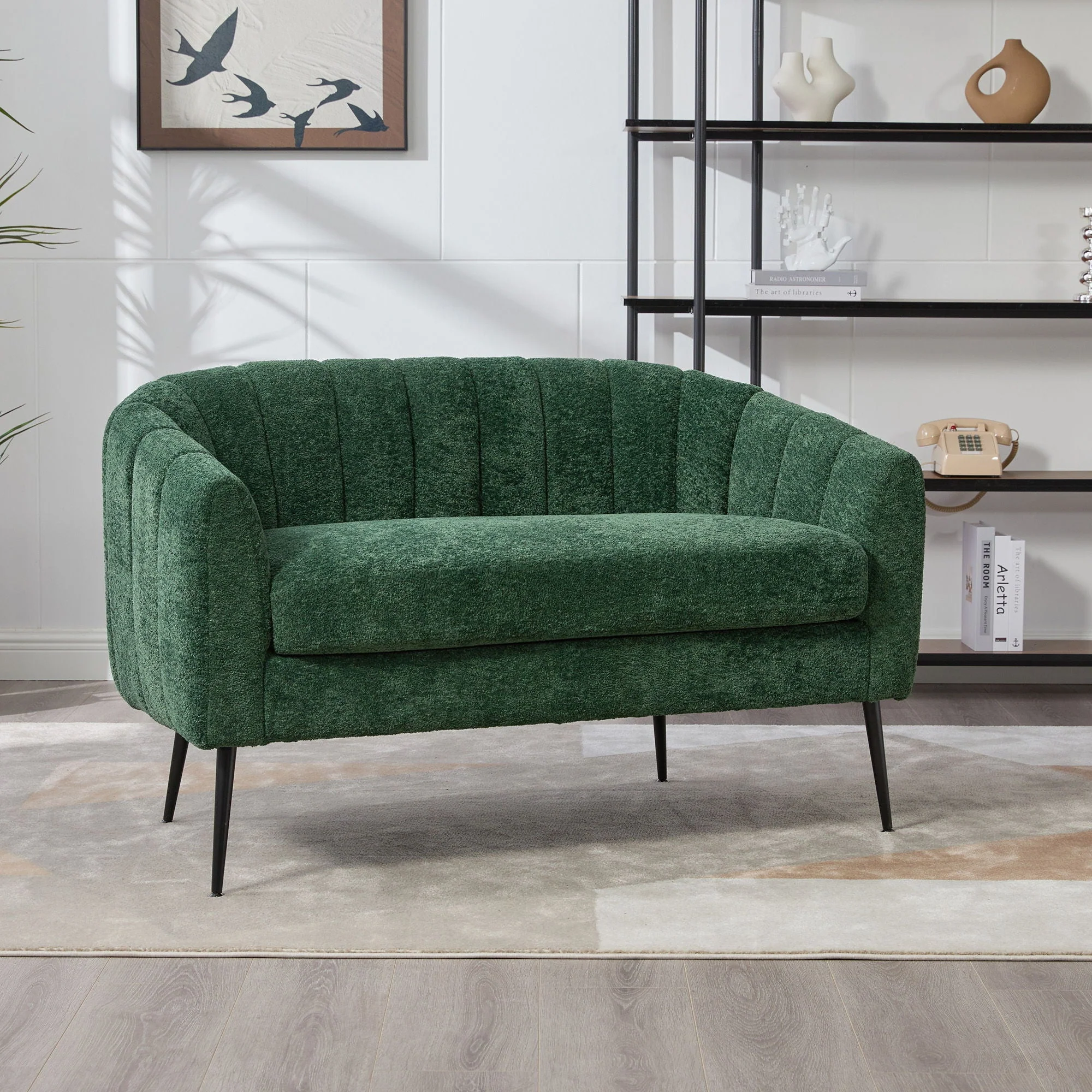 Glam Mini Loveseat, Accent Couch - Green - Kaedas