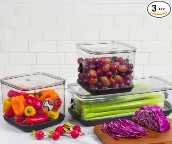 Fresh Produce Keeper Set with Air-Flow Vent System (See Description) - Kaedas