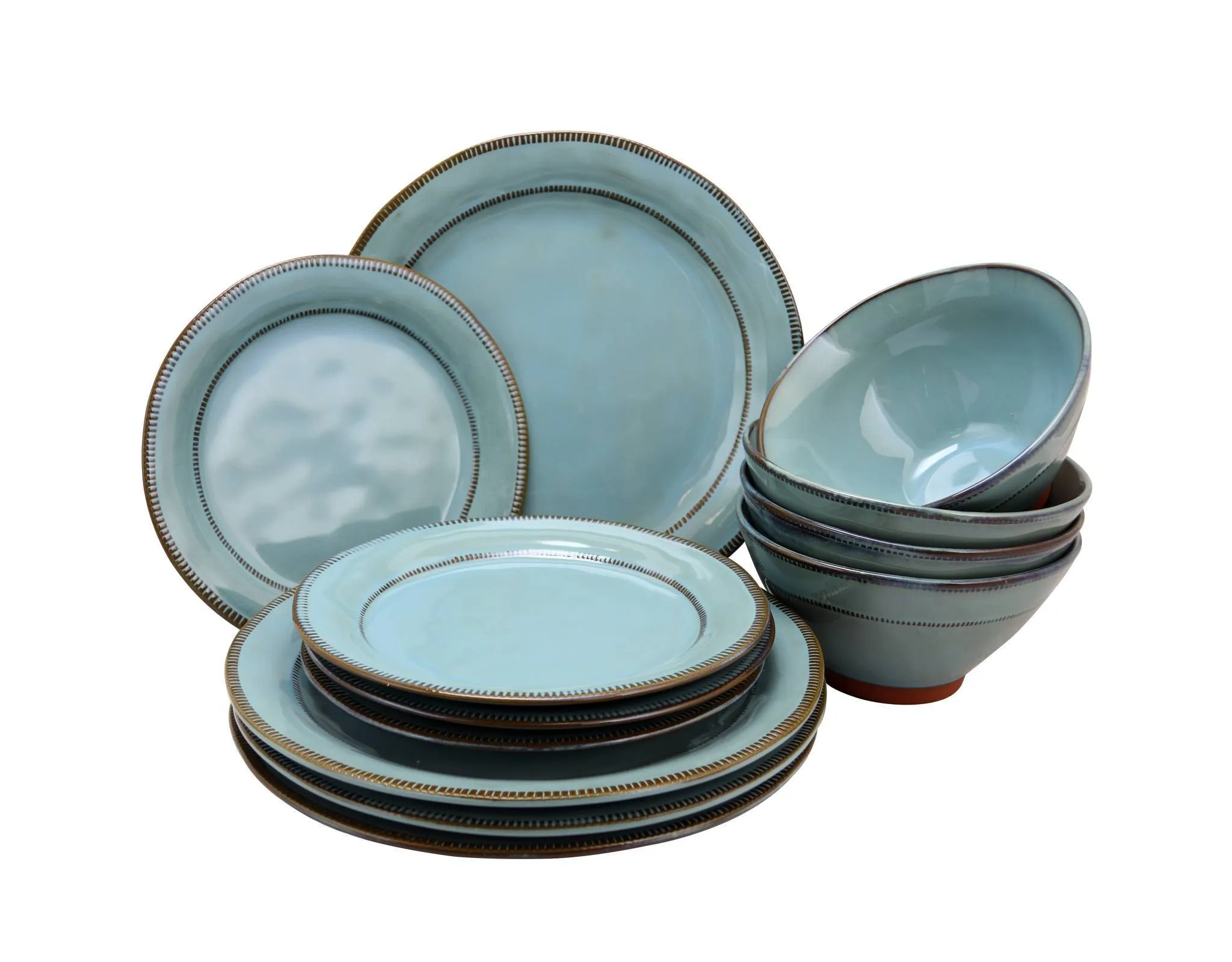 12pc Dinnerware Set - Blue - Kaedas