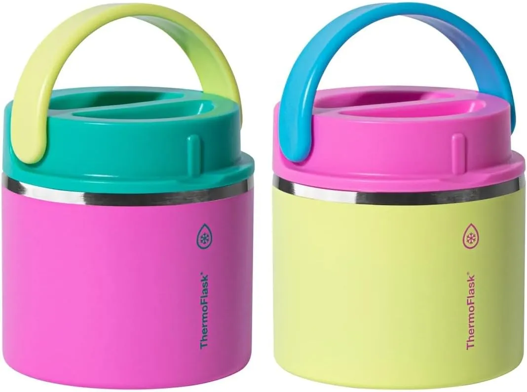 20 Oz Insulated Food Jar, 2-Pack, Pink and Blue - Kaedas