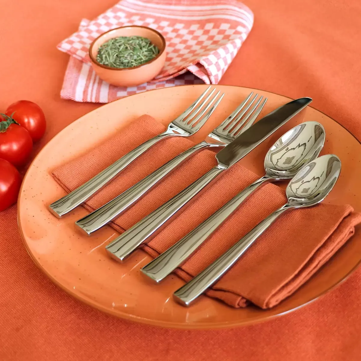 Gourmet Settings 20-Piece Stainless Steel Flatware Set Mode - Kaedas