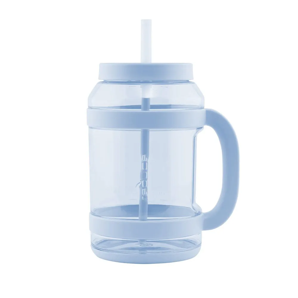 Reduce 80oz Tritan Waterday Mug Glacier: Portable Drinkware with Twist-Off Lid & Straw, Dishwasher-Safe - Kaedas