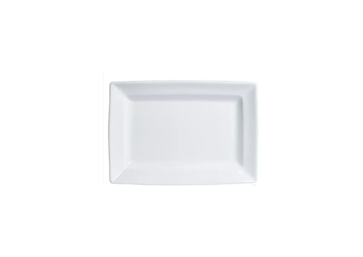 Rectangular White Plastic Plate - Kaedas