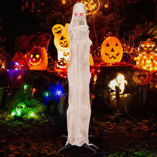 6FT Halloween Animated Standing Mummy With LED Red Glowing Eyes - Kaedas