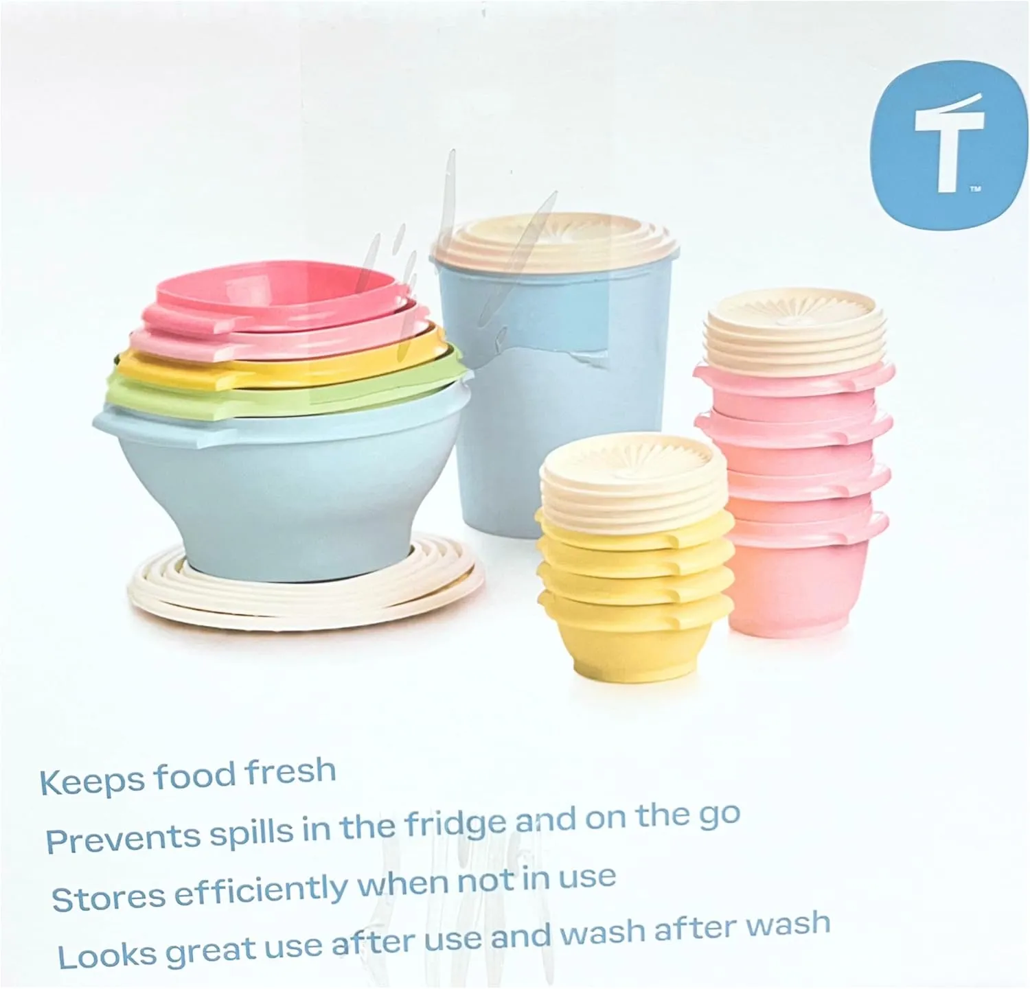 Heritage Collection 32 Pcs Food Storage Container Set Vintage Colors (See Description) - Kaedas