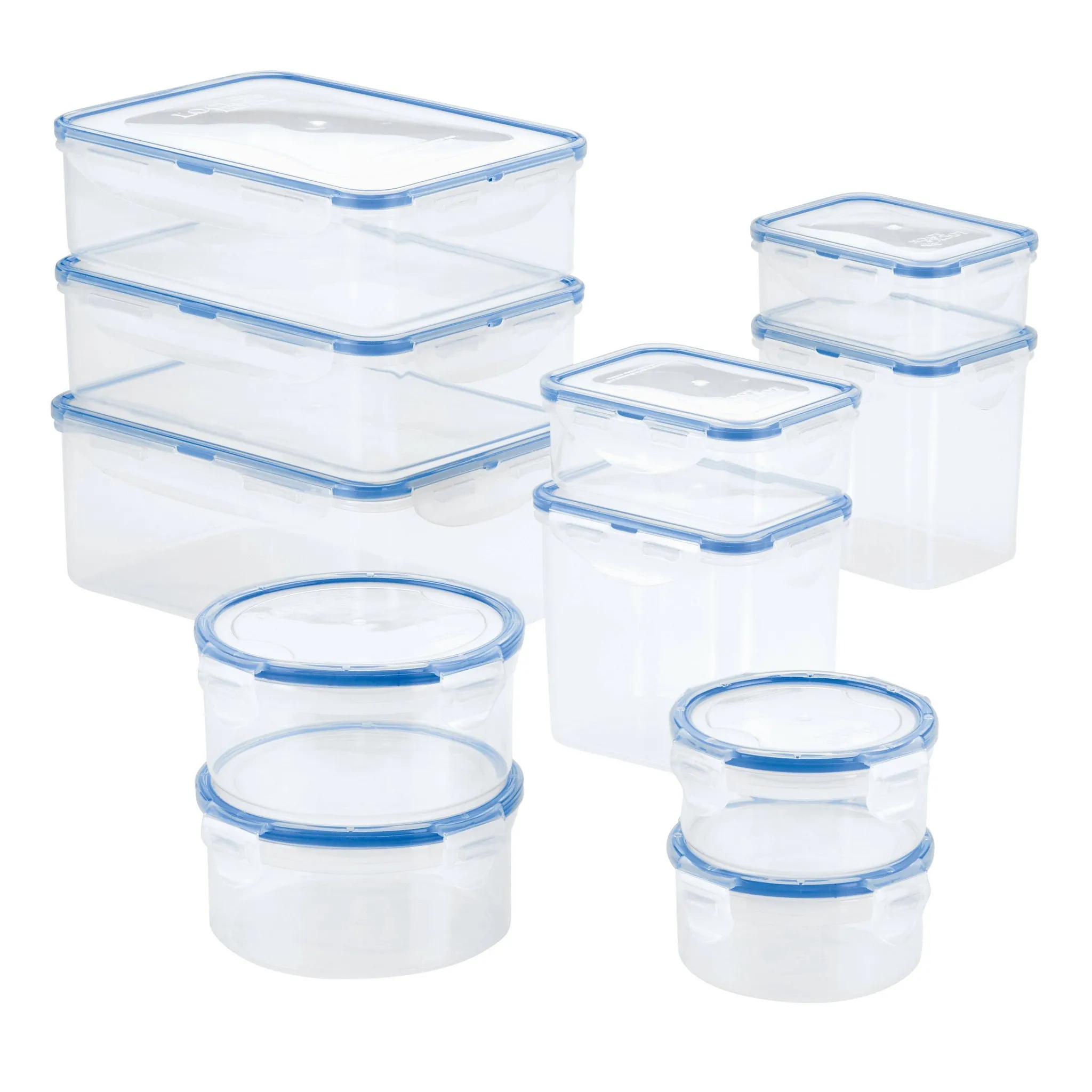 Lock & Lock Easy Essentials Assorted Rectangular Food Storage Container Set - 22-Piece - Kaedas