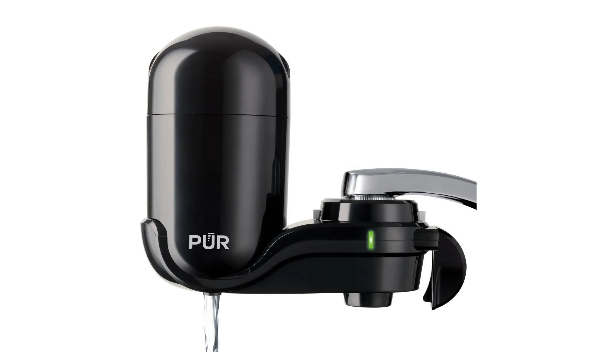 PUR Faucet Vertical Mount Water Filtration System Black: Best Faucet Water Purifier, Easy Installation, Filters Mercury & Lead - Kaedas
