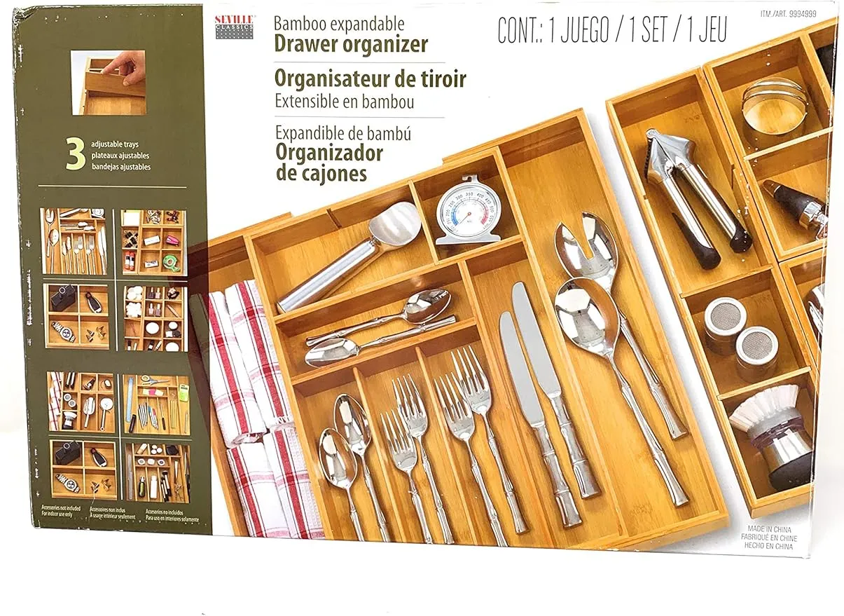 Classics Bamboo Expandable Drawer Organizers 4 Pieces - Kaedas