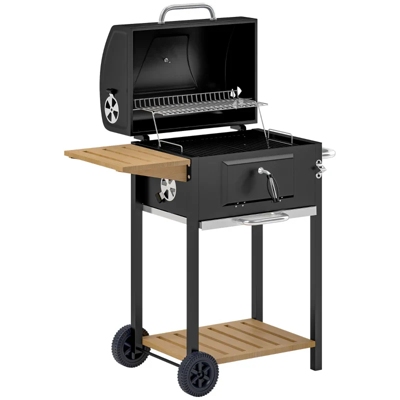 Outsunny Charcoal BBQ Grill - Black - Kaedas