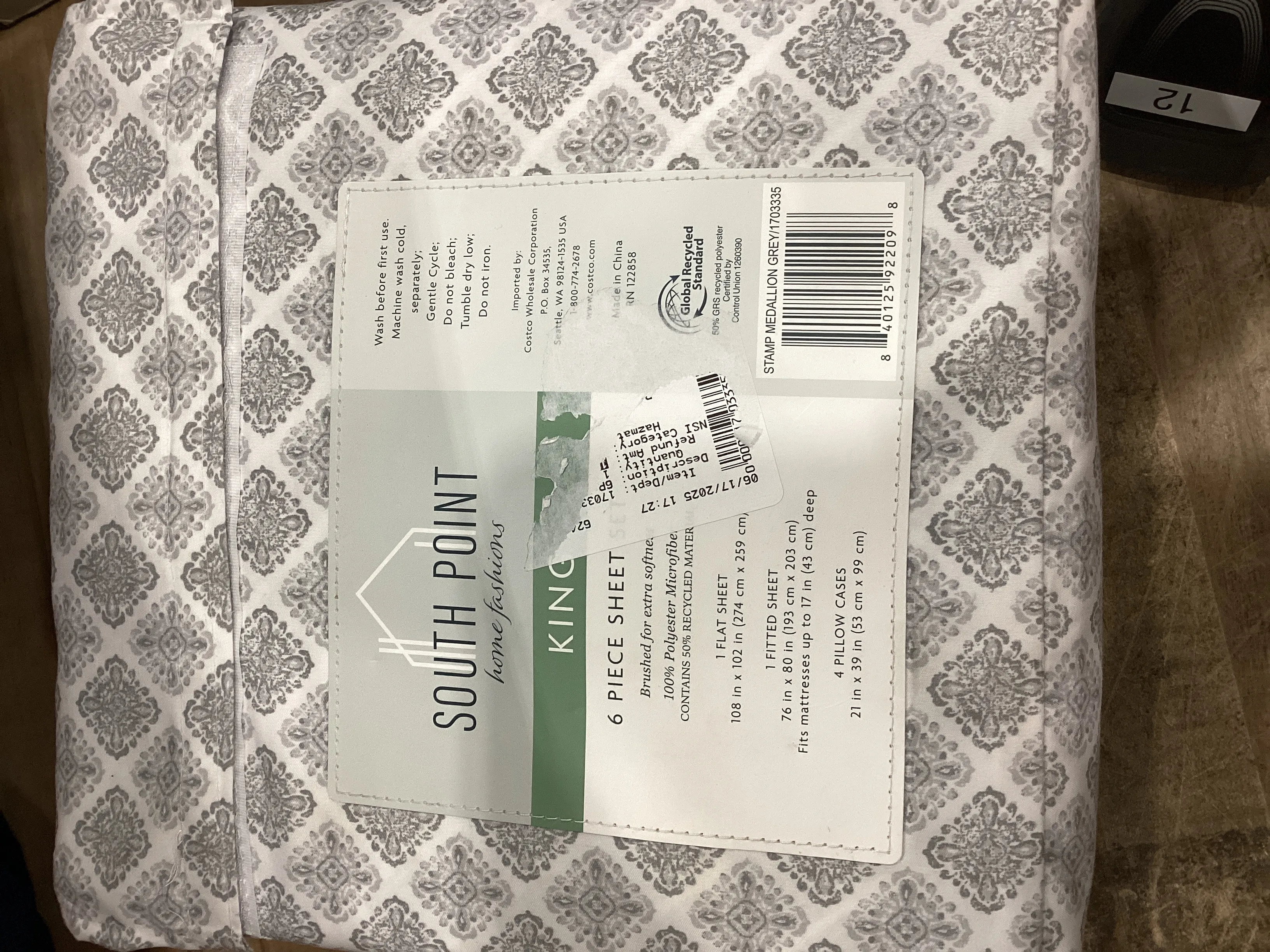 6-Piece Extra Deep Sheet Set for Queen/King Beds - Stamp Medallion - Kaedas