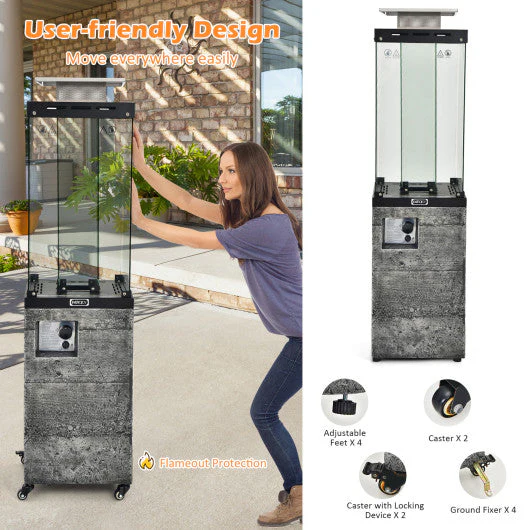41 000 BTU Propane Patio Heater With Metal Hood-Dark Gray - Kaedas