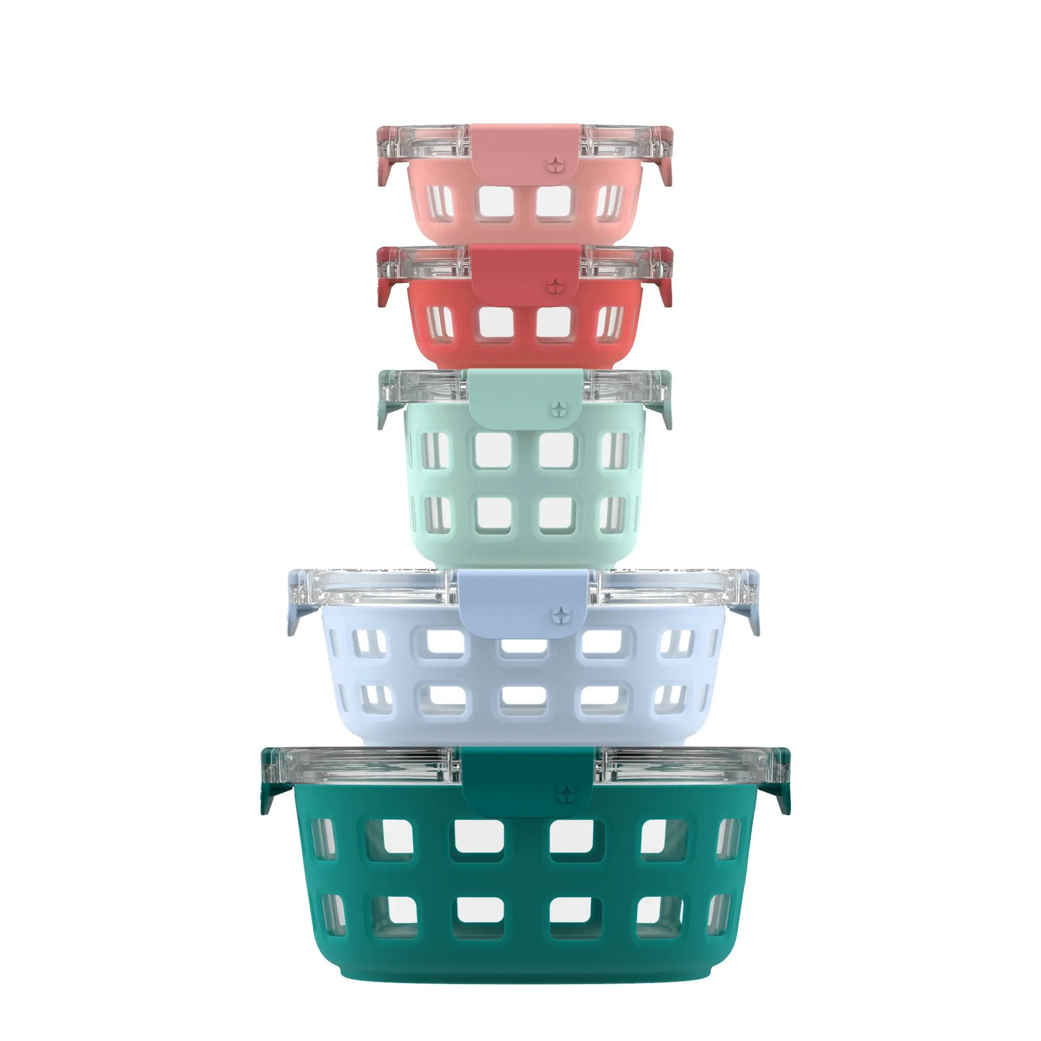 10pc Mixed Glass Round Food Storage Container Set - Kaedas